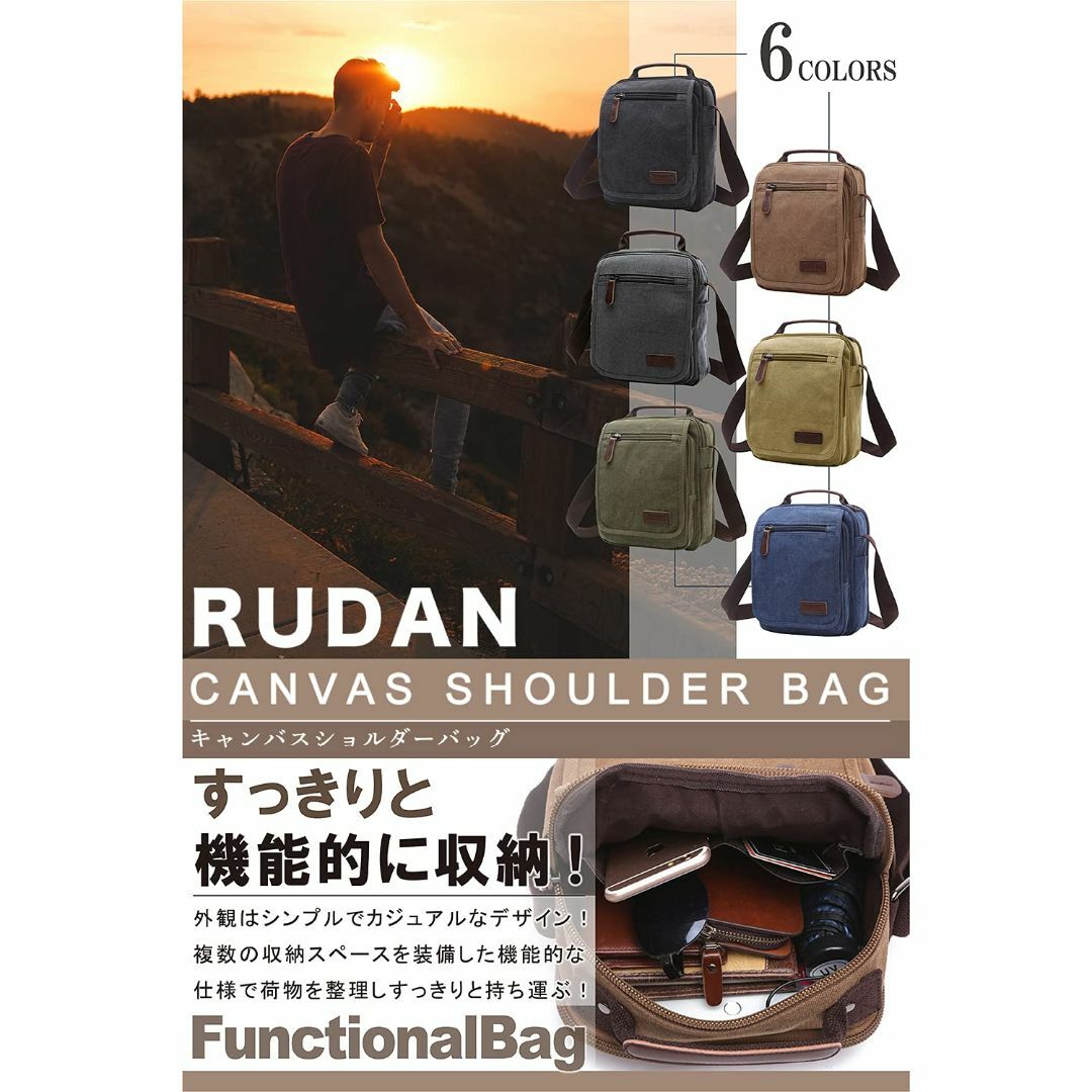 【色: ベージュカーキ】[RUDAN] ショルダーバッグ メンズ 斜めがけ 大容 メンズのバッグ(その他)の商品写真