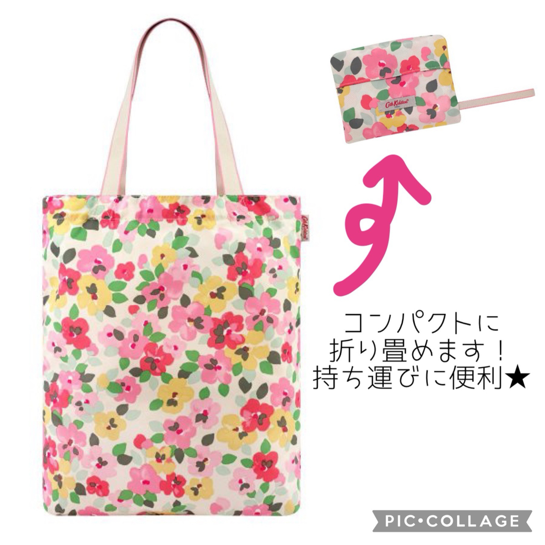 Cath Kidston(キャスキッドソン)のキャスキッドソン ペインテッドパンジー フォルダウェイトート エコバッグ . レディースのバッグ(エコバッグ)の商品写真