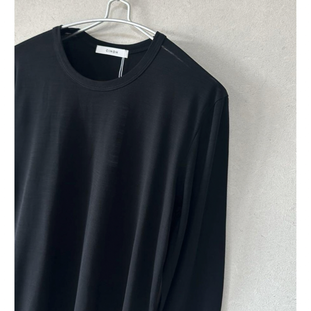 【新品タグ付】CINOH プリーツカフロングスリーブTシャツ ウール 40