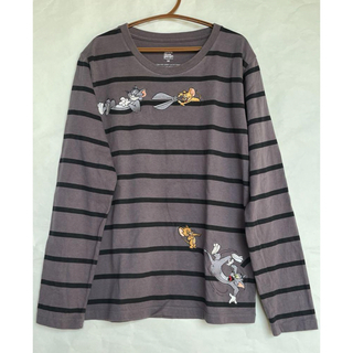 グラニフ(Design Tshirts Store graniph)のグラニフ  刺繍トムとジェリーボーダーTシャツ　SS(Tシャツ/カットソー(七分/長袖))