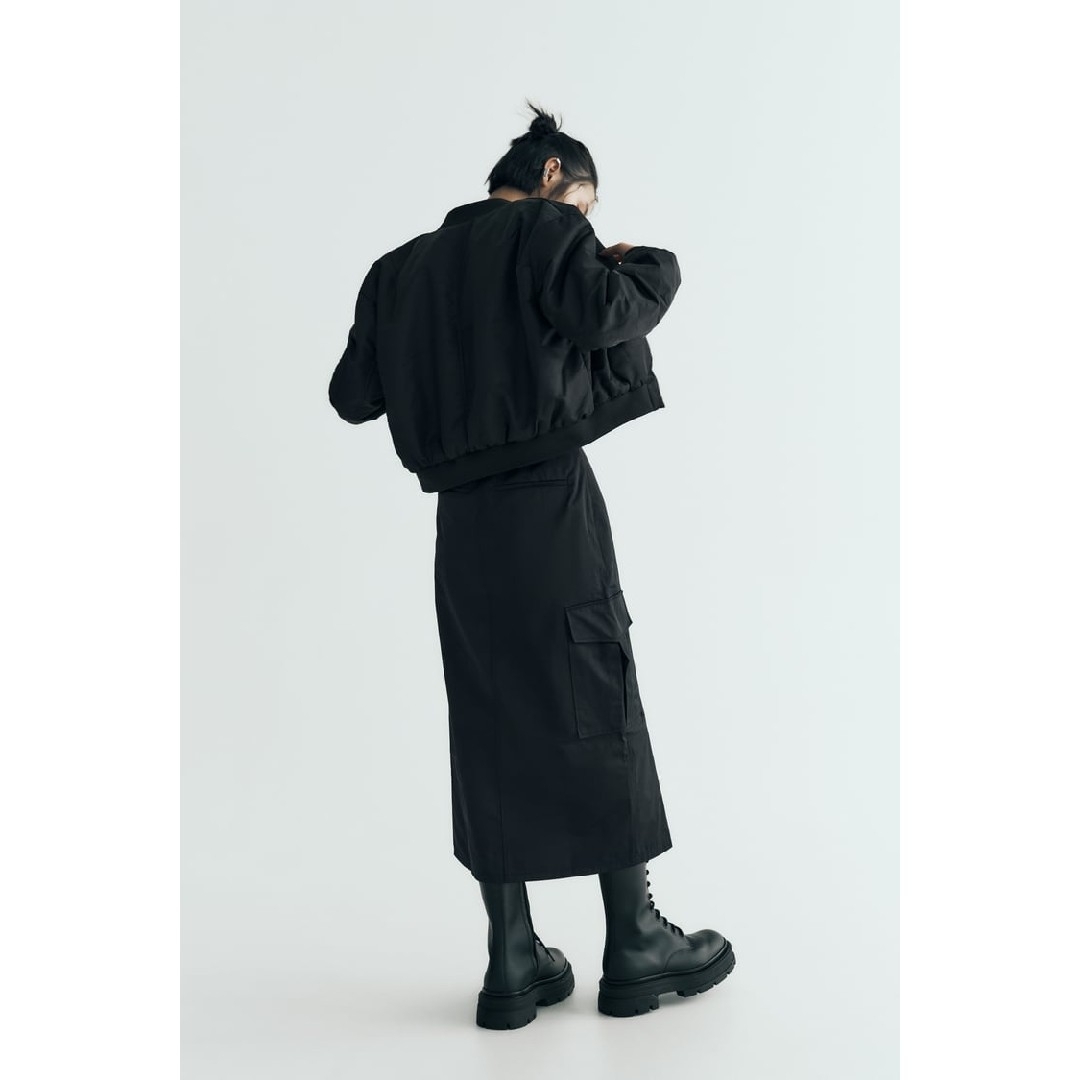 ZARA(ザラ)のZARA　ナイロンスカート ジッパー　XSサイズ　ブラック レディースのスカート(ロングスカート)の商品写真