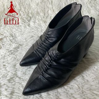 フィットフィット(fitfit)の極美品 fitfit フィットフィット ポインテッドヒールニーカーブーティ 24(ハイヒール/パンプス)