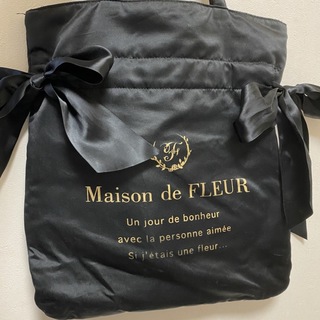 メゾンドフルール(Maison de FLEUR)のMaison de FLEUR ダブルリボン トートバッグ - 黒(トートバッグ)