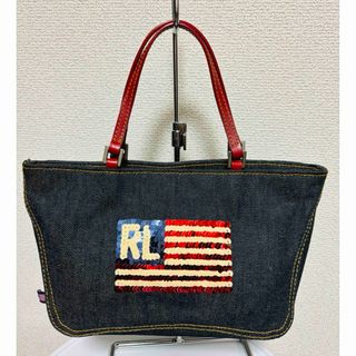 ポロラルフローレン(POLO RALPH LAUREN)の未使用　状態考慮　ポロジーンズ　ラルフローレン　デニム地　バッグ　スパンコール(ハンドバッグ)