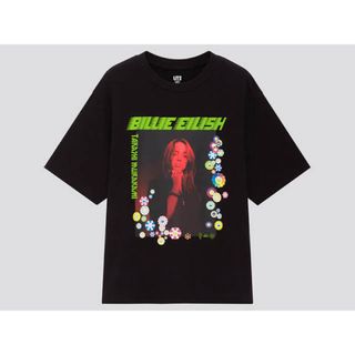 ユニクロ(UNIQLO)のユニクロ×ビリーアイリッシュ　コラボ　Tシャツ　ブラック　Ｌサイズ(カットソー(半袖/袖なし))