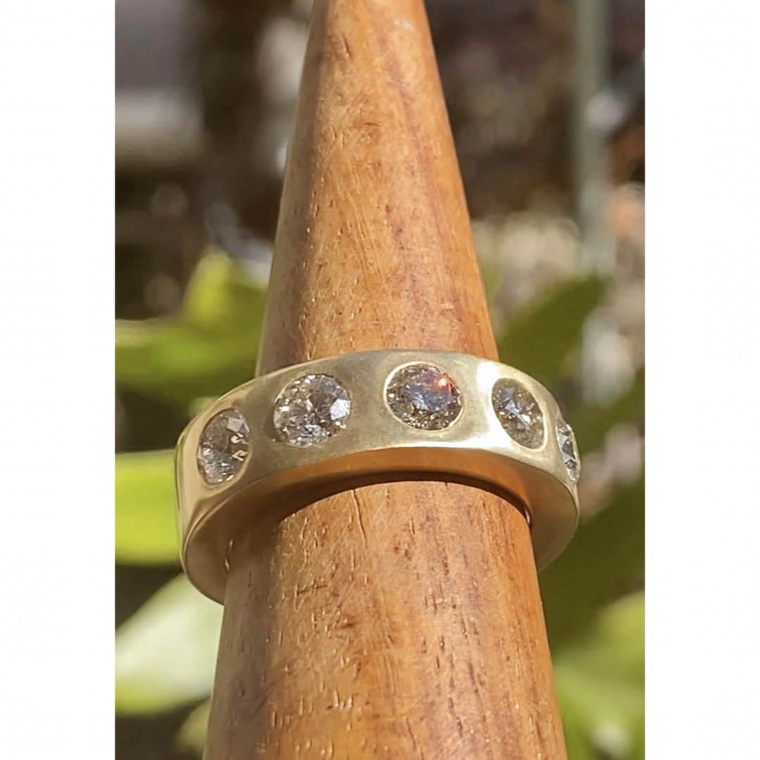 1.54ct⭐️クラシック艶消し5ストーンダイヤモンドリング レディースのアクセサリー(リング(指輪))の商品写真