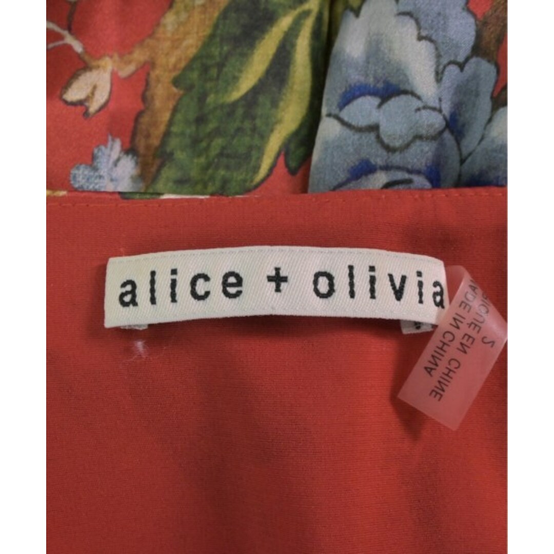 Alice+Olivia(アリスアンドオリビア)のalice+olivia ワンピース 2(M位) 赤x緑x白等(花柄) 【古着】【中古】 レディースのワンピース(ひざ丈ワンピース)の商品写真