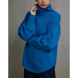 アズールバイマウジー(AZUL by moussy)のAZUL by moussy ビッグタートルニットトップス ブルー 新品未使用(ニット/セーター)