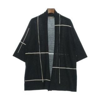 クルチアーニ(Cruciani)のCruciani クルチアーニ カーディガン 38(S位) 黒x白 【古着】【中古】(カーディガン)