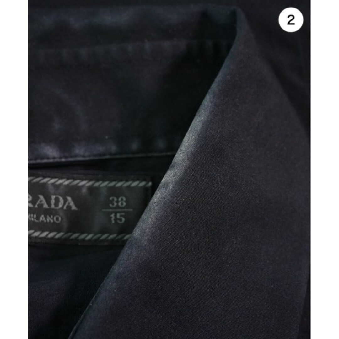 PRADA(プラダ)のPRADA プラダ カジュアルシャツ 38(S位) 黒 【古着】【中古】 メンズのトップス(シャツ)の商品写真