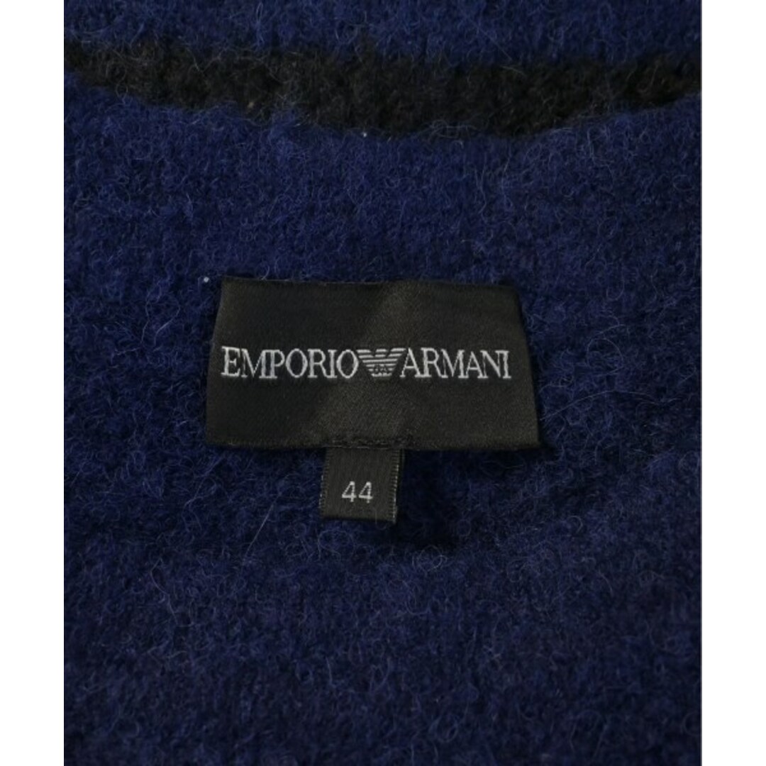 Emporio Armani(エンポリオアルマーニ)のEMPORIO ARMANI カーディガン 44(L位) 紺x黒 【古着】【中古】 レディースのトップス(カーディガン)の商品写真