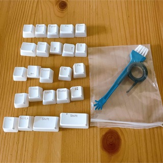 PBTキーキャップ、メカニカルキーボード用 キーキャップセット(白)(PCパーツ)