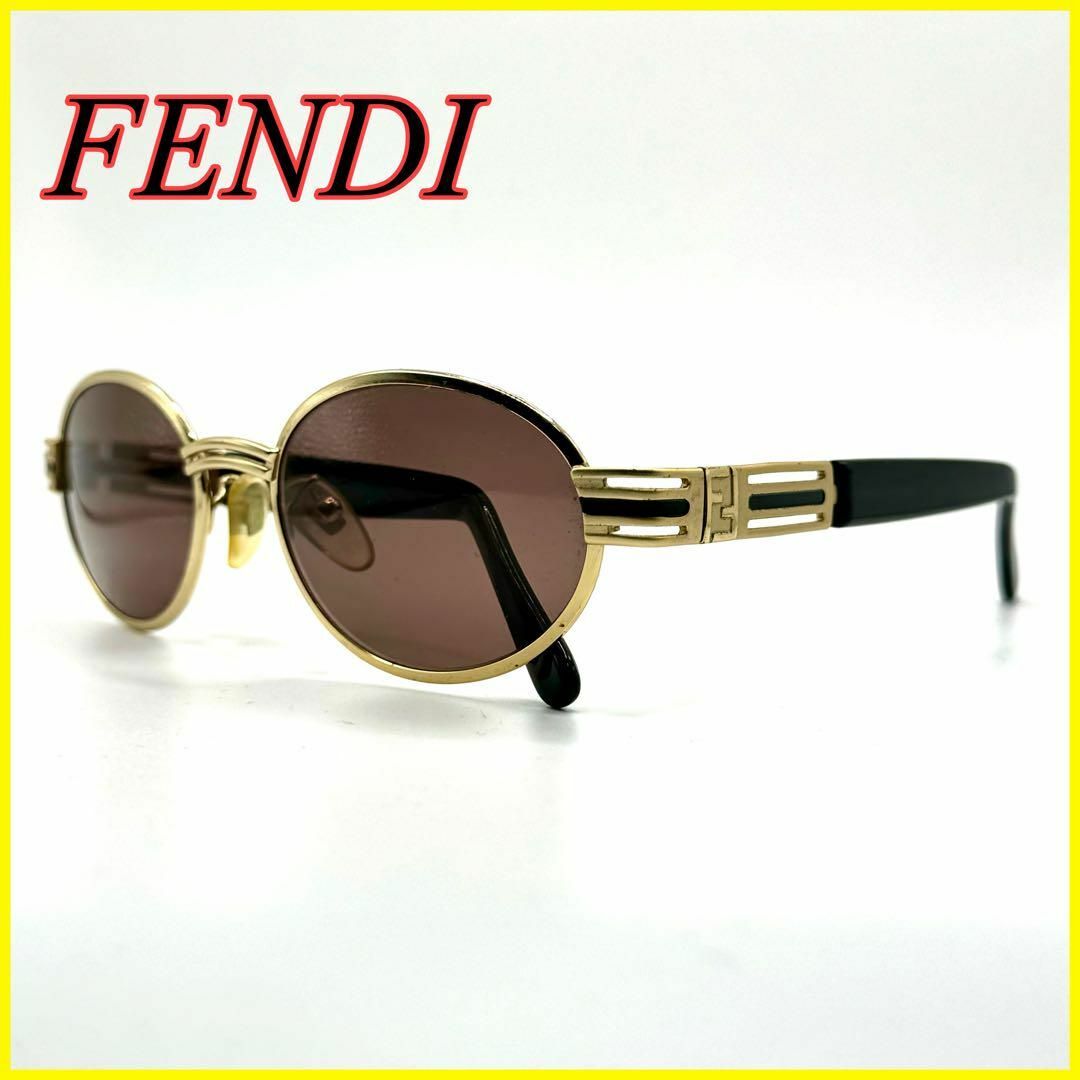 FENDI(フェンディ)のFENDI フェンディ サングラス メガネ FFロゴ ゴールド金具 ブラック レディースのファッション小物(サングラス/メガネ)の商品写真