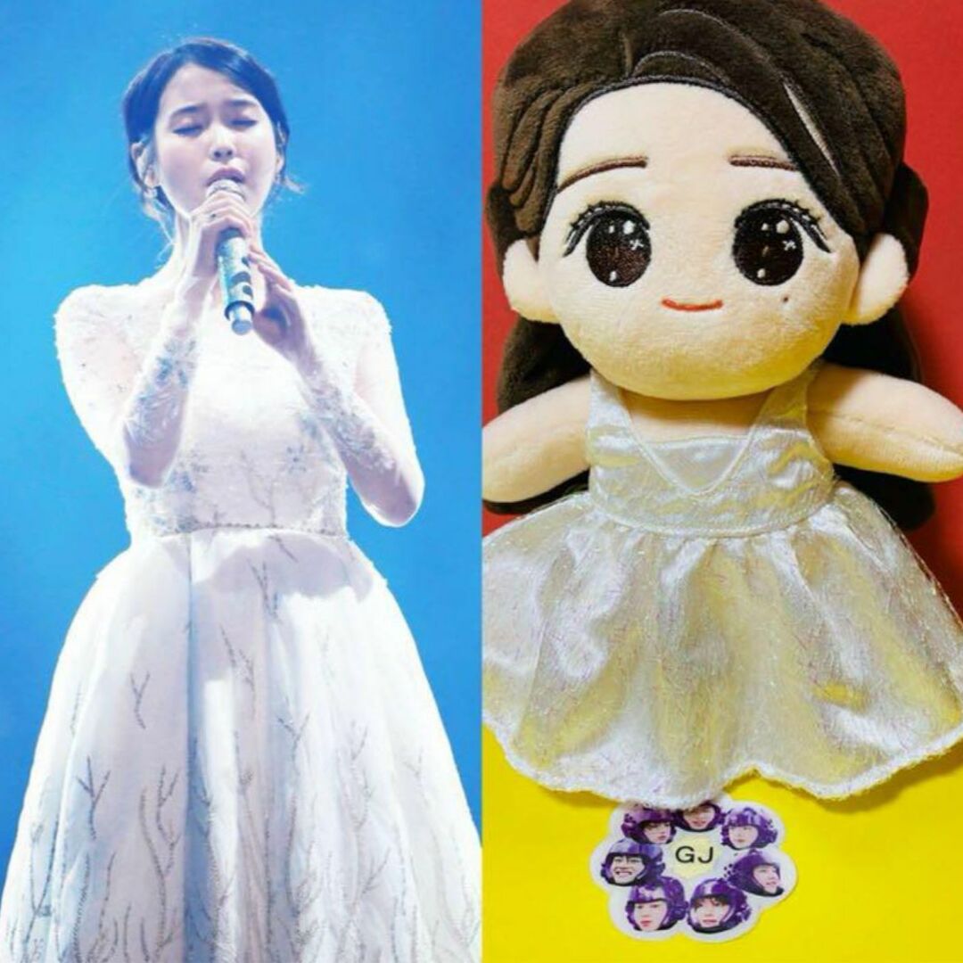 IU アイユー  ドレスユ ぬいぐるみ 20cm ピアスセット이지은 이이유 エンタメ/ホビーのタレントグッズ(アイドルグッズ)の商品写真