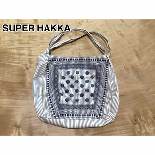 スーパーハッカ(SUPER HAKKA)のSUPER HAKKA 日本製　ストライプ×刺繍バッグ(ショルダーバッグ)