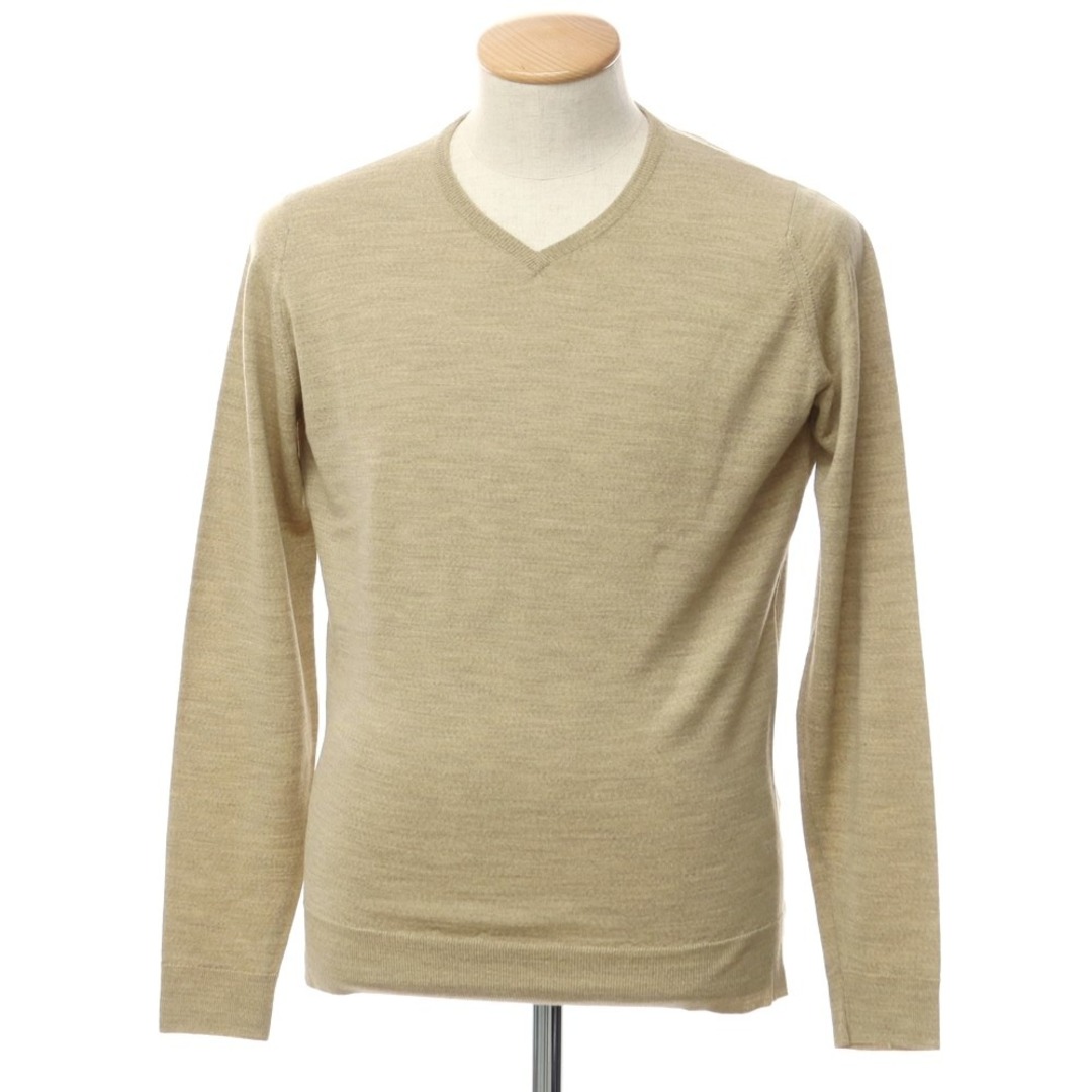 JOHN SMEDLEY(ジョンスメドレー)の【中古】ジョンスメドレー JOHN SMEDLEY ウール Vネック プルオーバーニット ベージュ【サイズM】【メンズ】 メンズのトップス(ニット/セーター)の商品写真