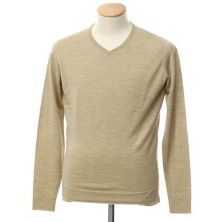 ジョンスメドレー(JOHN SMEDLEY)の【中古】ジョンスメドレー JOHN SMEDLEY ウール Vネック プルオーバーニット ベージュ【サイズM】【メンズ】(ニット/セーター)