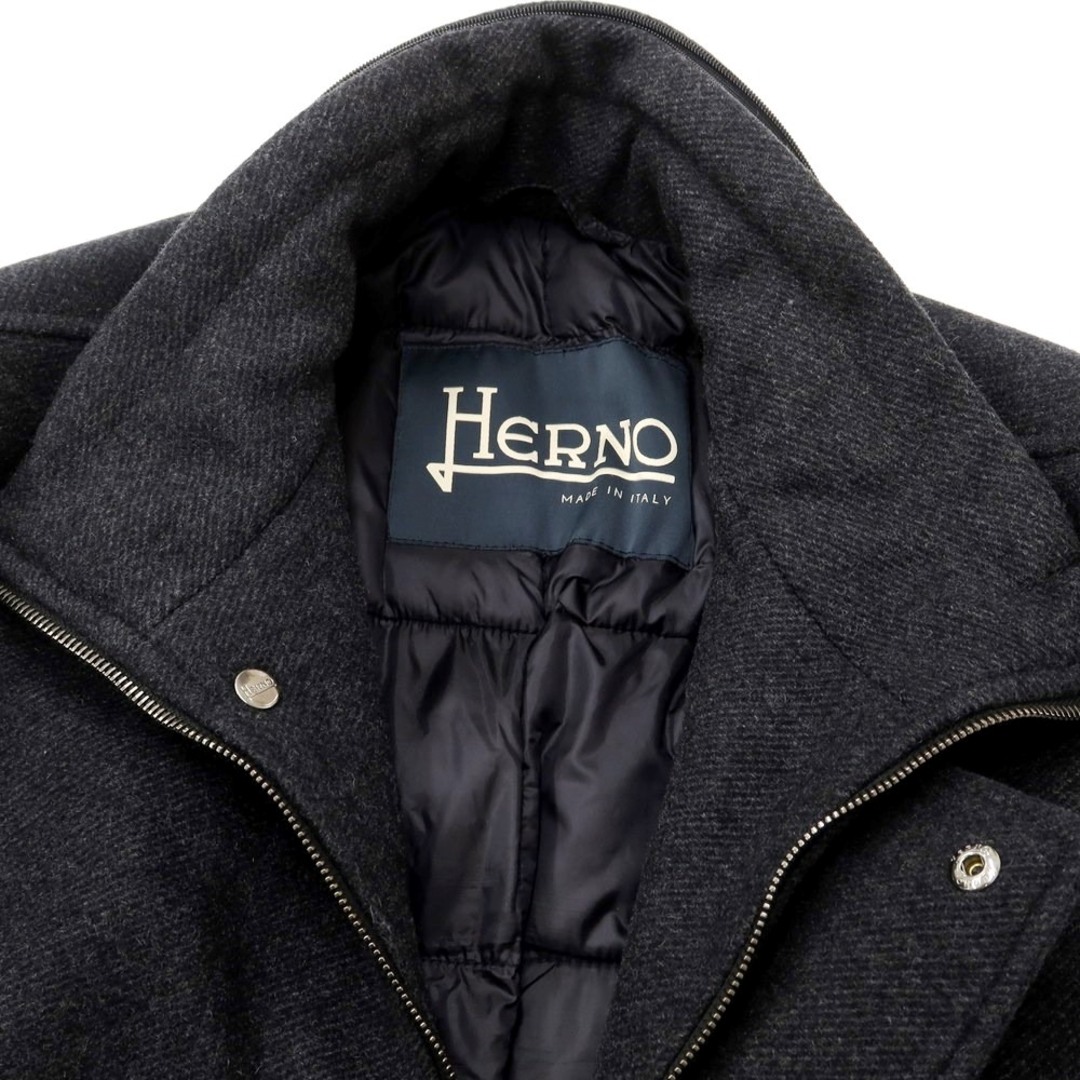 HERNO(ヘルノ)の【中古】ヘルノ Herno ウールナイロン 中綿 フーデッドコート ダークグレー【サイズ48】【メンズ】 メンズのジャケット/アウター(その他)の商品写真