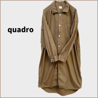 クアドロ(QUADRO)の美品⭐️ quadro クアドロ 長袖 ロングシャツ  ワンピース  カーキ(シャツ/ブラウス(長袖/七分))