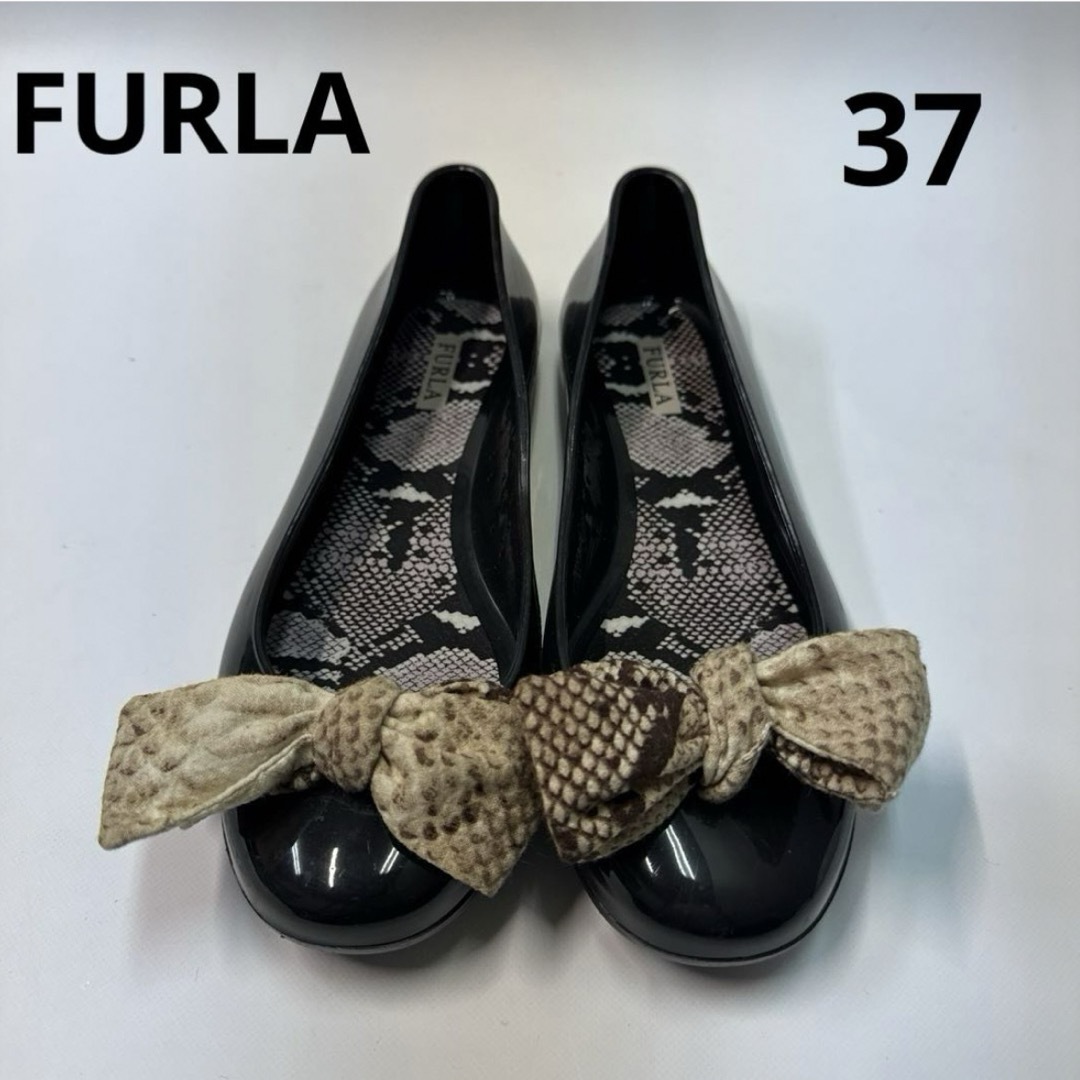 Furla(フルラ)のフルラ　ラバーシューズ　ブラック　パンプス　37 24cm  レインシューズ レディースの靴/シューズ(レインブーツ/長靴)の商品写真