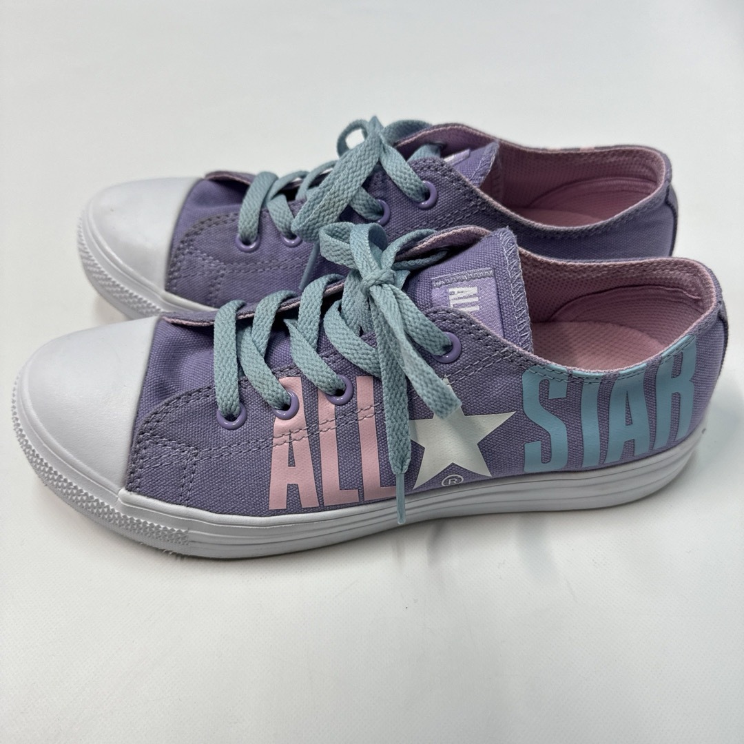 ALL STAR（CONVERSE）(オールスター)のオールスター　コンバース　パープル　スニーカー　靴　23㎝　キッズ　ジェニィ キッズ/ベビー/マタニティのキッズ靴/シューズ(15cm~)(スニーカー)の商品写真