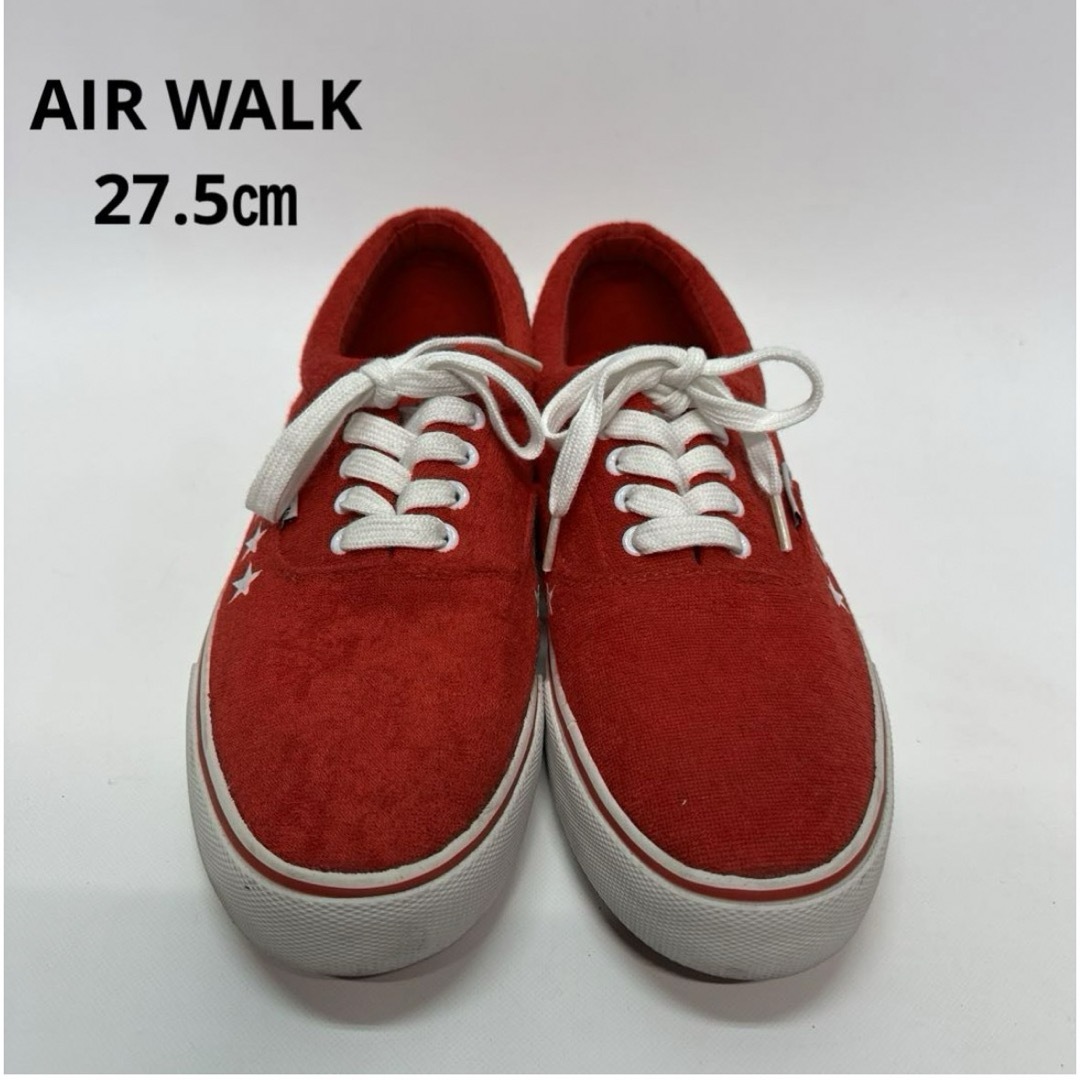 AIR WALK タオル調ローカット　スニーカー 27.5 　レッド　コンバース メンズの靴/シューズ(スニーカー)の商品写真