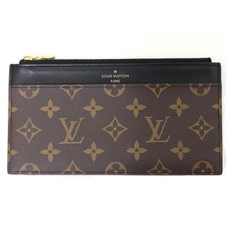 ルイヴィトン(LOUIS VUITTON)のルイ ヴィトン LOUIS VUITTON スリム パース 長財布 モノグラム・キャンバス M80348 ブラウン ゴールド金具【中古】Aランク(折り財布)