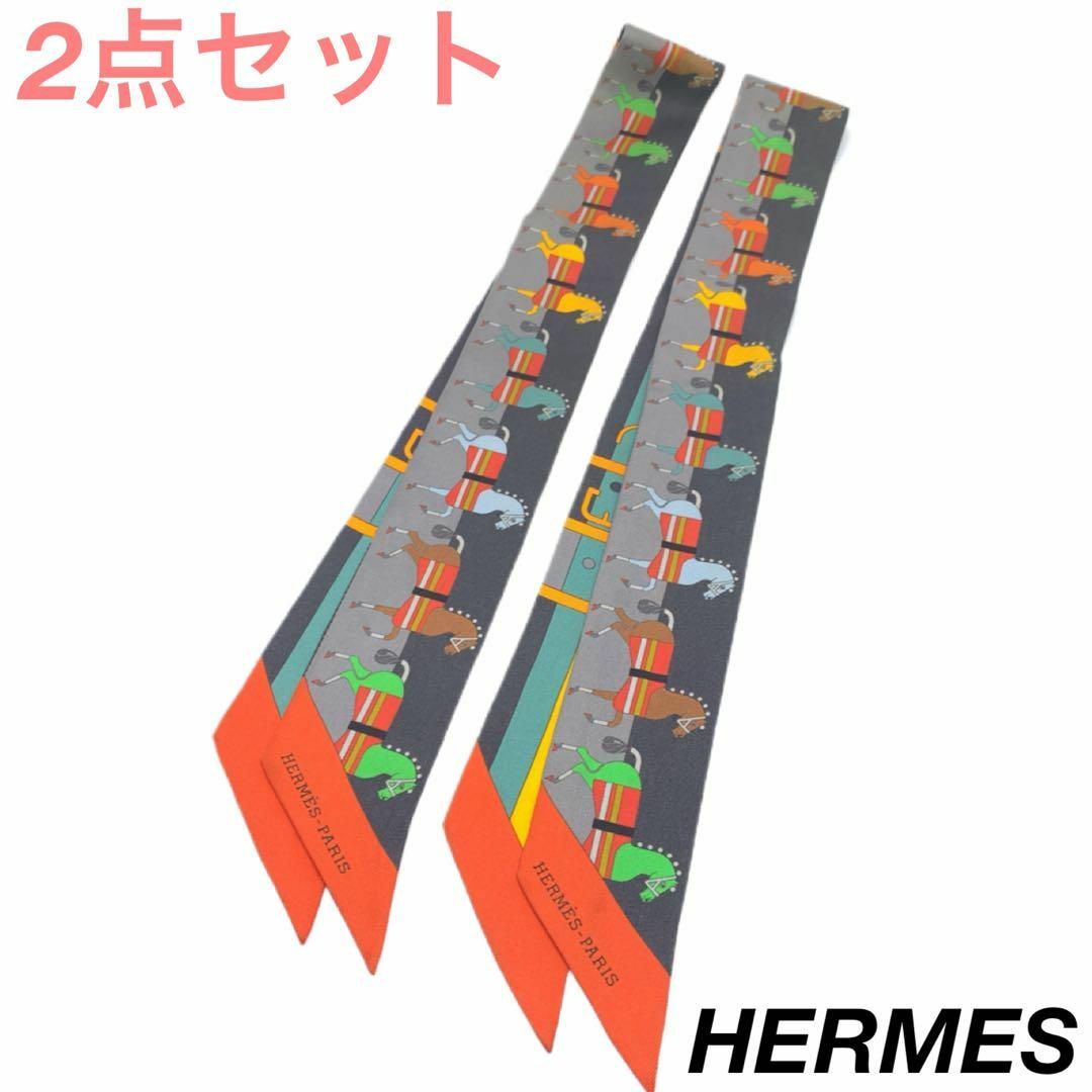 HERMES ロカバール 馬柄 ツイリー スカーフ 2本セット#0182.83 | フリマアプリ ラクマ