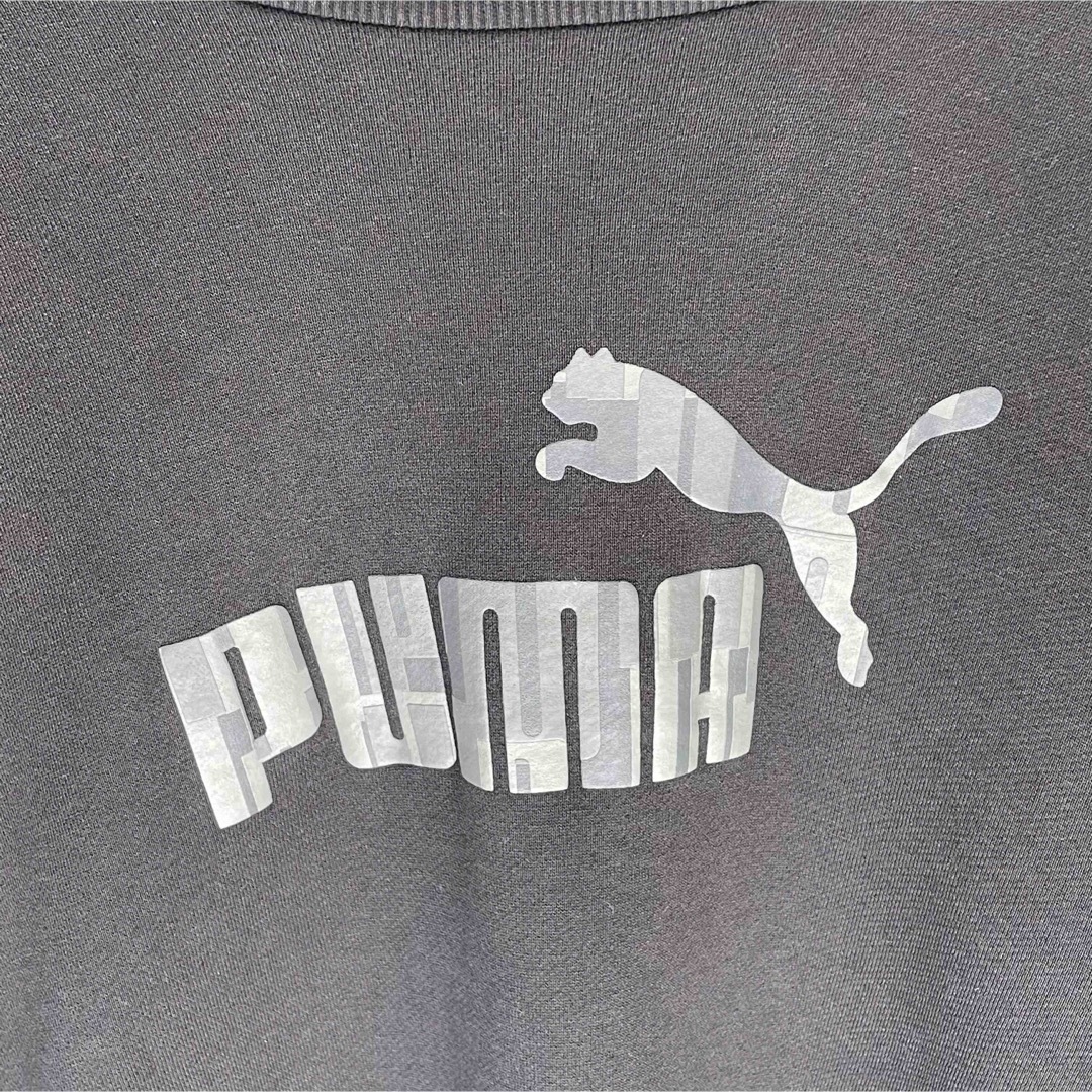 PUMA(プーマ)のプーマ　ビッグロゴ入り　トレーナー　黒　 XLサイズ メンズのトップス(スウェット)の商品写真