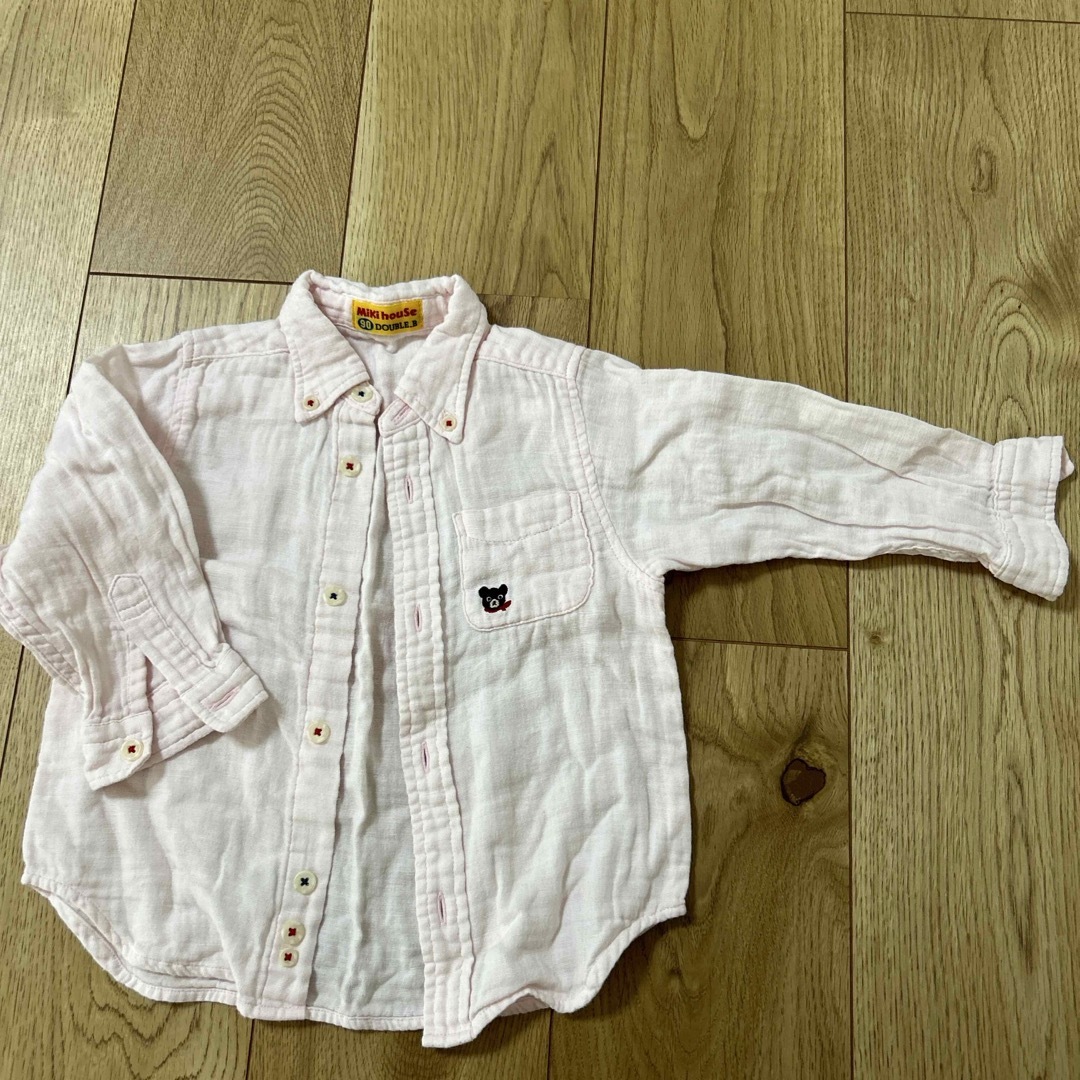 mikihouse(ミキハウス)のミキハウス90センチシャツ　ポケットくま🧸 キッズ/ベビー/マタニティのキッズ服男の子用(90cm~)(ブラウス)の商品写真