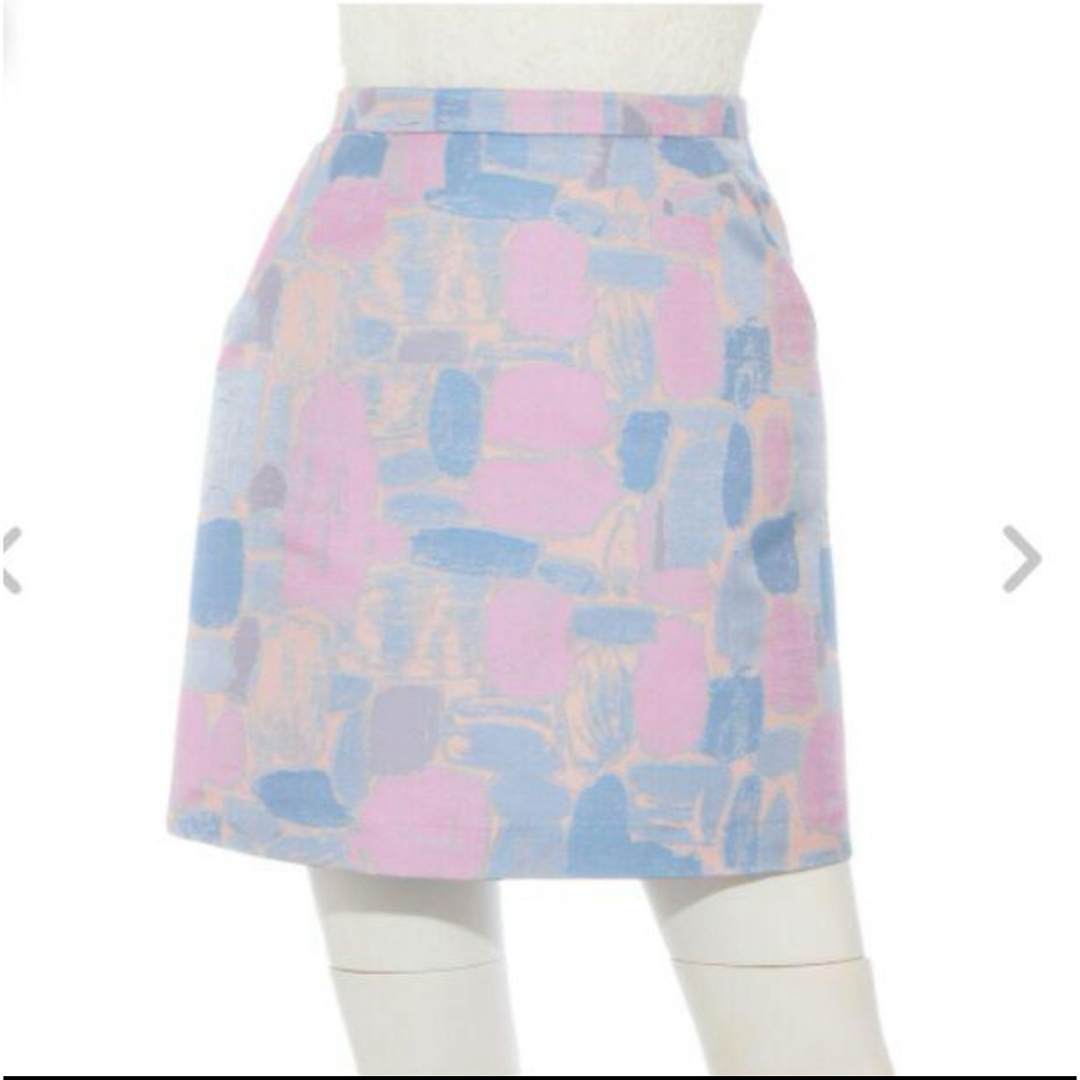 Lily Brown(リリーブラウン)のLily Brown  ブロック柄台形スカート レディースのスカート(ミニスカート)の商品写真