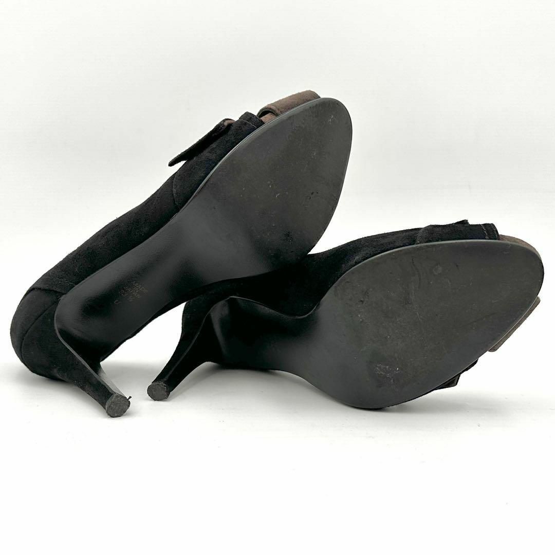 DIANA(ダイアナ)のDIANA ダイアナ オープントゥ ハイヒール スエード ブラック 23.5㎝ レディースの靴/シューズ(ハイヒール/パンプス)の商品写真