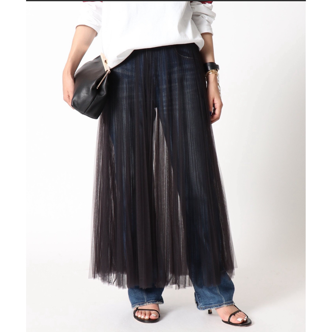 AP STUDIO(エーピーストゥディオ)のSCENTOF チュールスカート　ブラック レディースのスカート(ロングスカート)の商品写真