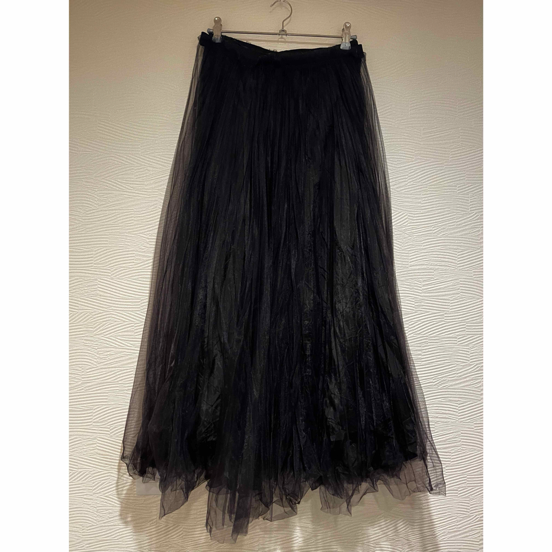 AP STUDIO(エーピーストゥディオ)のSCENTOF チュールスカート　ブラック レディースのスカート(ロングスカート)の商品写真