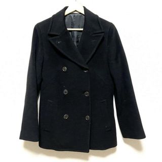 アクアスキュータム(AQUA SCUTUM)のAquascutum(アクアスキュータム) Pコート レディース - 黒 長袖/冬(ピーコート)