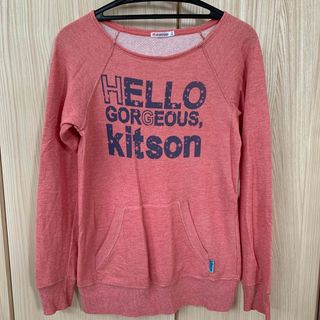 ユニクロ(UNIQLO)のユニクロ kitson コラボ UT 薄手トレーナー レディース S ピンク(トレーナー/スウェット)