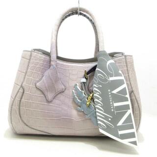 CIVINILE(チビナイル) ハンドバッグ美品  - ライトグレー×ライトパープル exclusive クロコダイル(ハンドバッグ)
