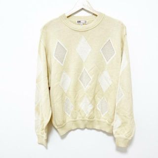 ダックス(DAKS)のDAKS(ダックス) 長袖セーター サイズL メンズ - イエロー×白(ニット/セーター)