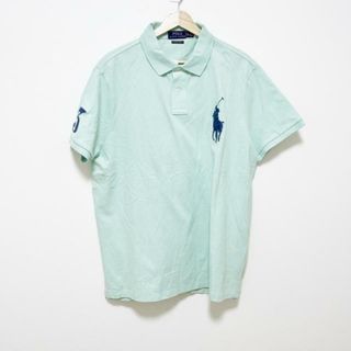 ポロラルフローレン(POLO RALPH LAUREN)のPOLObyRalphLauren(ポロラルフローレン) 半袖ポロシャツ サイズXL メンズ ビッグポニー ライトグリーン×ダークネイビー(ポロシャツ)