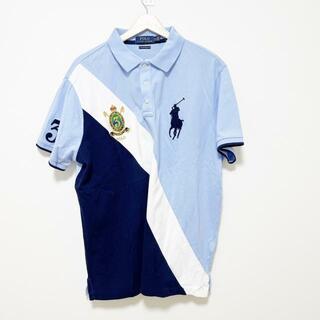 ポロラルフローレン(POLO RALPH LAUREN)のPOLObyRalphLauren(ポロラルフローレン) 半袖ポロシャツ サイズXL メンズ ビッグポニー ライトブルー×白×ダークネイビー(ポロシャツ)