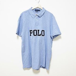 ポロラルフローレン(POLO RALPH LAUREN)のPOLObyRalphLauren(ポロラルフローレン) 半袖ポロシャツ サイズXXL XL メンズ - ライトブルー×ダークネイビー×白(ポロシャツ)