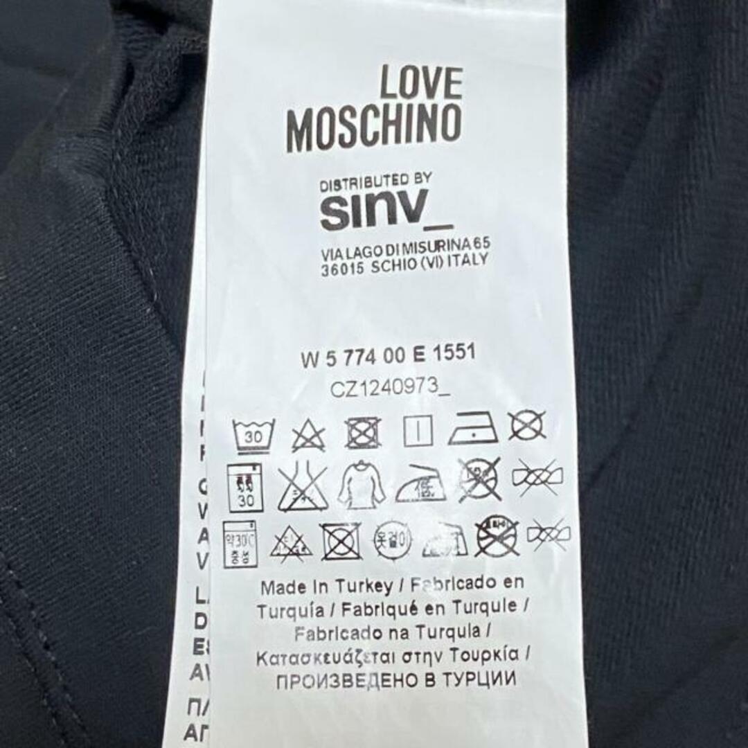 LOVE MOSCHINO(ラブモスキーノ) ワンピース サイズ38 M レディース美品 - 黒×白 長袖/ひざ丈/ハート