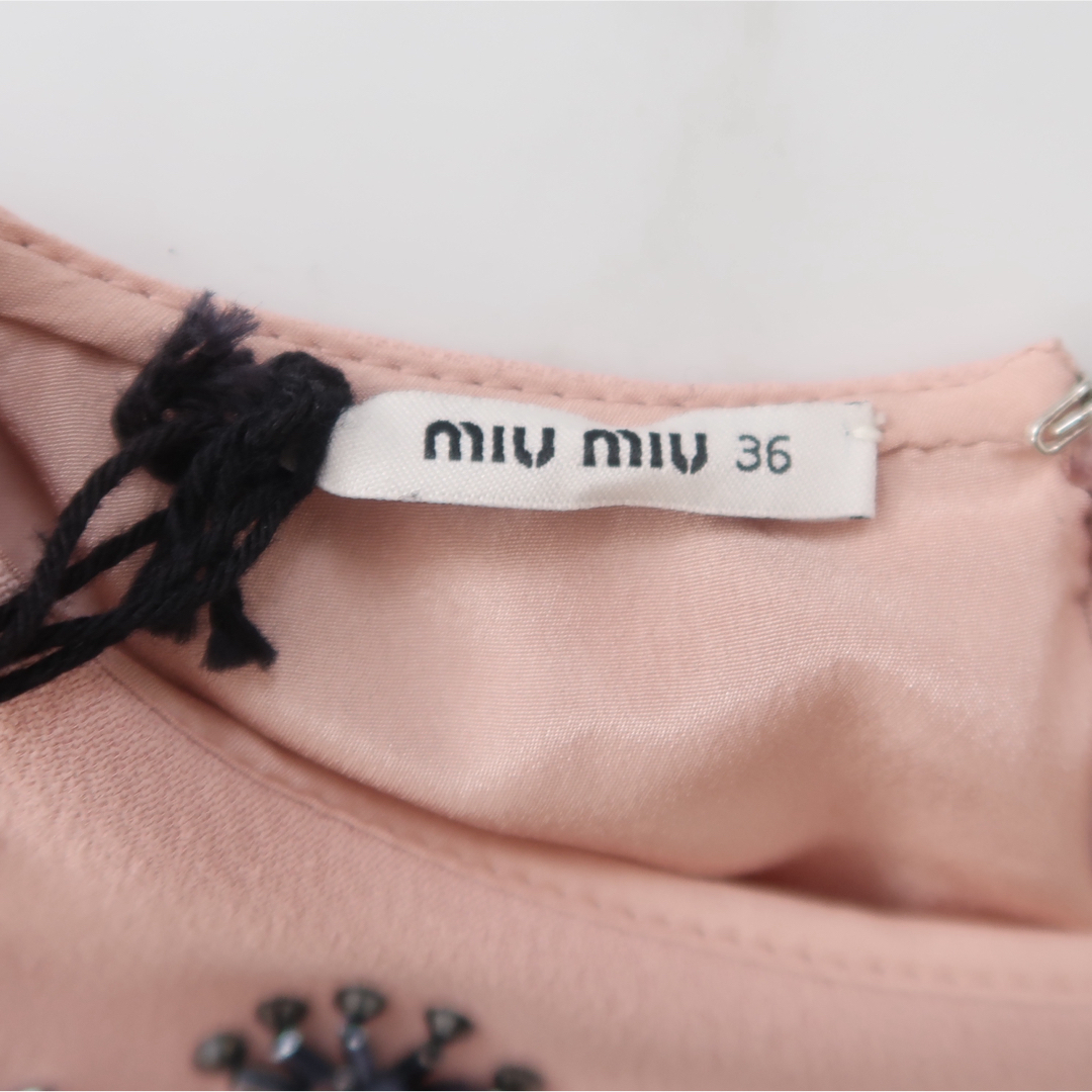 MIU MIU - MIU MIU ビーズ スパンコール ワンピース ピンク 新品 MIU MIU - MIU MIU ビーズ スパンコール ワンピース ピンク 新品