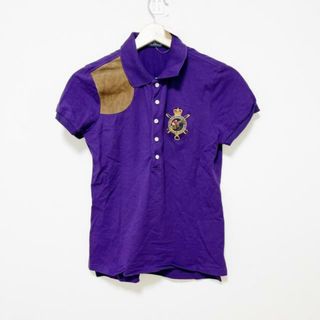 ポロラルフローレン(POLO RALPH LAUREN)のPOLObyRalphLauren(ポロラルフローレン) 半袖ポロシャツ サイズM レディース - パープル×ブラウン×マルチ 刺繍(ポロシャツ)