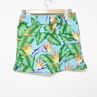 ラウドマウス(Loudmouth)のLOUDMOUTH(ラウドマウス) ミニスカート サイズL レディース美品  - ライトブルー×グリーン×オレンジ 南国柄(ミニスカート)