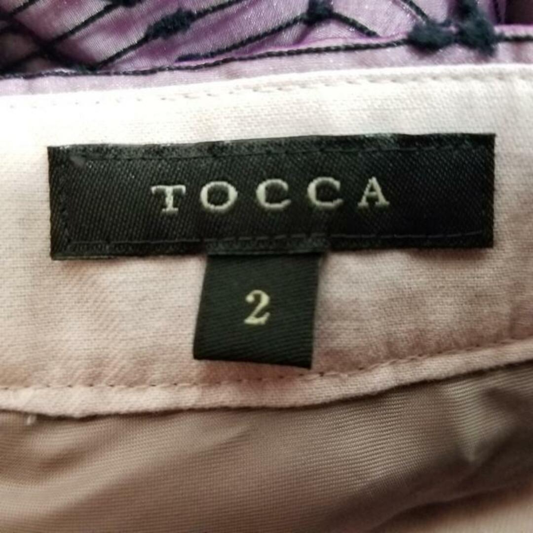 TOCCA(トッカ)のTOCCA(トッカ) ロングスカート サイズ2 S レディース美品  - パープル×黒 マキシ丈/斜めストライプ/ドット柄 レディースのスカート(ロングスカート)の商品写真