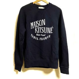 メゾンキツネ(MAISON KITSUNE')のMAISON KITSUNE(メゾンキツネ) トレーナー サイズS レディース - ネイビー×白 長袖(トレーナー/スウェット)