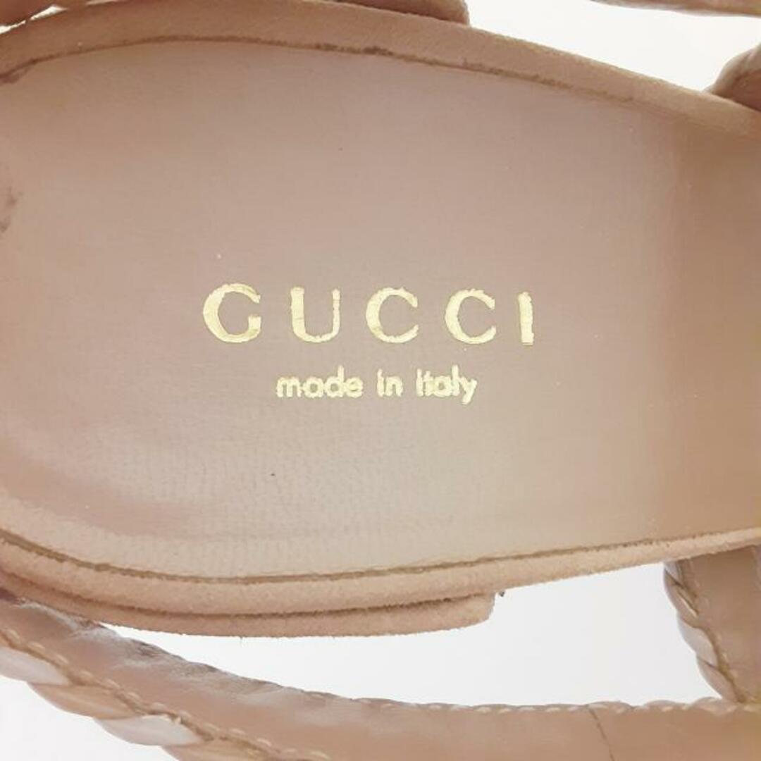 Gucci(グッチ)のGUCCI(グッチ) サンダル 36 レディース - ブラウン×ライトパープル 編み込み レザー レディースの靴/シューズ(サンダル)の商品写真