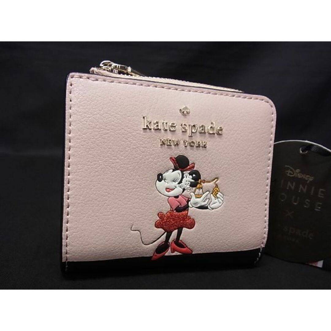 新品☆kate spade ブラック ディズニーコラボ レザー 折り財布