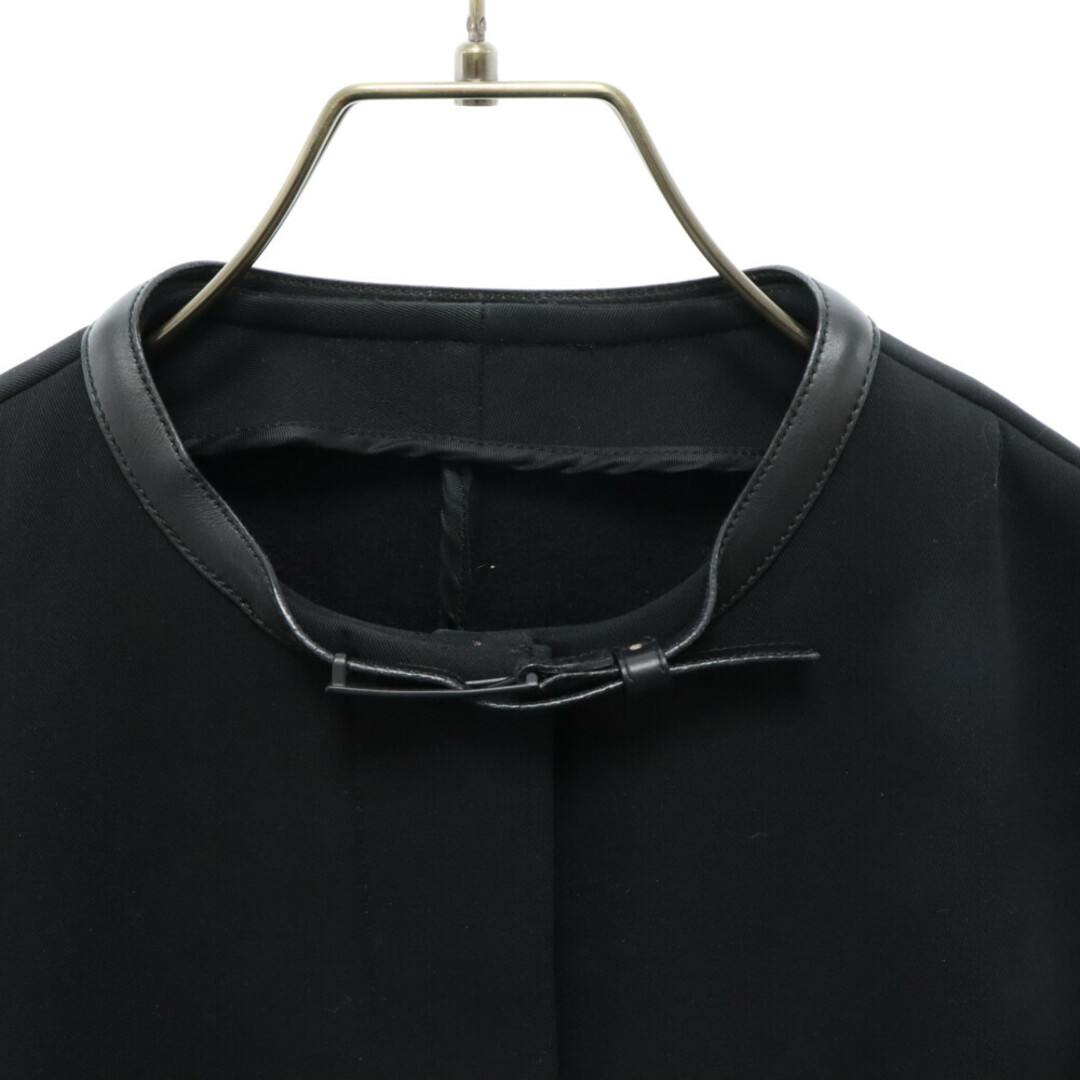 Gucci(グッチ)のGUCCI グッチ 99AW Archive Tom Ford ウールギャバ レザー切り替え スタンドカラー ジャケット 比翼 テーラードジャケット ブラック アーカイブ メンズのジャケット/アウター(テーラードジャケット)の商品写真